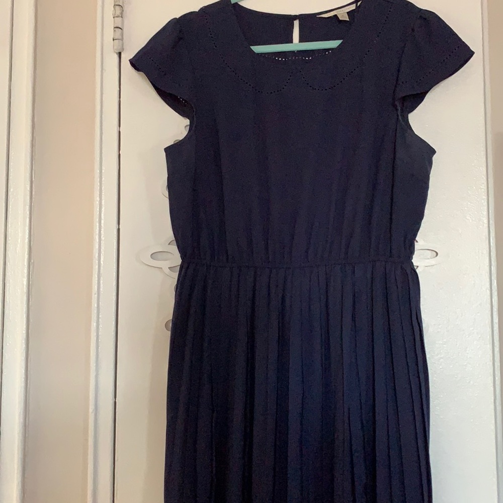 Navy pleated dress